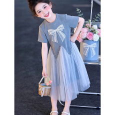 批发【紧赛仿人棉空气层210g】<b class='q'>女童</b>夏<b class='q'>季</b>款连衣裙2026新款洋气时髦<b class='q'>裙子</b>