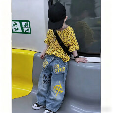 批发【索罗娜】男童夏季短袖2026新款韩版儿童豹纹<b class='q'>t</b><b class='q'>恤</b>男孩帅气时髦潮