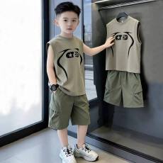 批发<b class='q'>男</b><b class='q'>童</b><b class='q'>夏装</b>背心套装2026新款夏季无袖中大童男孩夏款网红炸街两件套