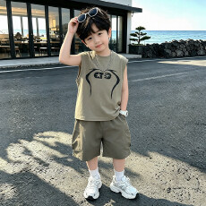 批发【索罗娜】<b class='q'>男童</b>套<b class='q'>装</b>2026新款中大儿童韩版夏季无袖洋气时髦两件套