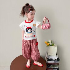 批发【40支酷丝爽棉螺纹1*1】<b class='q'>女</b><b class='q'>童</b>印花<b class='q'>小</b>飞<b class='q'>袖</b>背心2026新夏季短袖上衣