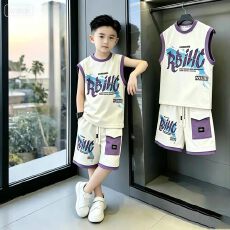 批发【索罗娜】男童夏季背心套装2026年<b class='q'>新款</b>夏装男孩帅气时髦大童童装