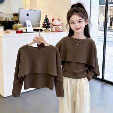 德绒螺纹 26秋冬季新款女童儿童上衣保暖可外穿时尚洋气长袖别致