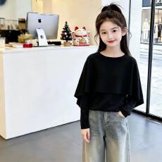 德绒螺纹 26秋冬季新款女童儿童上衣保暖可外穿时尚洋气长袖别致