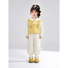 批发曼巴棉 <b class='q'>女</b><b class='q'>童</b><b class='q'>套</b>装<b class='q'>26</b>新款洋气时髦儿童卫衣裤子宝宝衣服秋季两件套