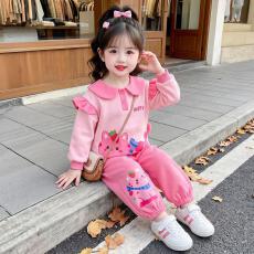 批发曼巴棉 女童套装秋季2026秋季新款儿童女宝宝秋装娃娃领两件套秋