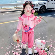 批发曼巴棉 女童套装秋季2026秋季新款儿童女宝宝秋装娃娃领两件套秋