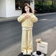 批发曼巴棉 2026新款漂亮套装初中生韩系穿搭儿童衣服小女孩休闲秋装