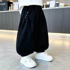 批发曼巴棉 男女童秋季新款痞帅儿童宽松灯笼裤男孩时髦休闲洋气长裤