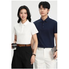 POLO衫餐饮奶茶咖啡店工作服短袖翻领舒适亲肤透气210克70支上衣