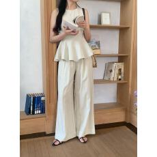 批发韩版压线百搭<b class='q'>气质</b>马甲+休闲<b class='q'>裤</b>套<b class='q'>装</b>