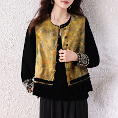 批发实拍新中式提花马甲女春秋2026年新款气质马夹外套上衣<b class='q'>大码</b>女装潮