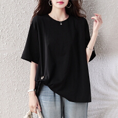 批发实拍2026新款设计感独特别致扭结宽松短袖大码T恤女夏季短袖上衣