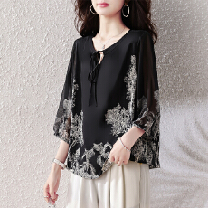 批发<b class='q'>实拍</b><b class='q'>大码</b>装时尚冰感上衣女2026年夏季新款宽松百搭洋气印花小衫