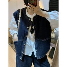 批发独特超好看<b class='q'>牛仔</b>马甲秋季超火女复古时髦洋气马夹<b class='q'>背心</b>坎肩外搭上衣
