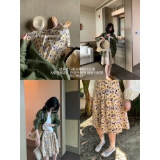批发一勺甜 【Hers】2026春季<b class='q'>复古</b>日常度假感小众印花五分半身裙80209