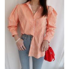 批发韩版春季经典条纹衬衫懒惰风宽松百搭<b class='q'>长袖</b>时尚上衣<b class='q'>大码</b>衬衣女外套