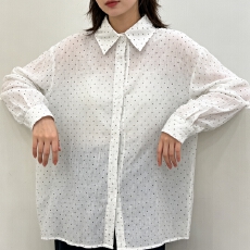批发<b class='q'>韩版</b>夏季棉纱十字小波点衬衫原宿风休闲宽松简约衬衣防晒衣女外套