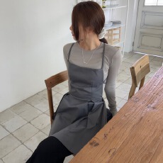 批发chic 韩版春夏季时尚复古露背系带收腰叠穿百搭<b class='q'>吊带</b>背心连衣裙