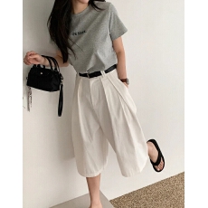 批发chic 韩版春夏新款时尚复古高腰显瘦百搭<b class='q'>休闲裤</b>腿裤七分裤