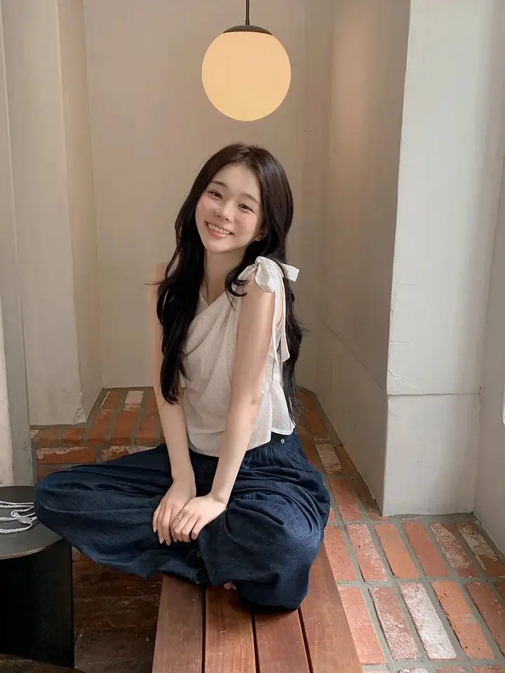 프렌치 감성 원숄더 민소매 상의 상세 이미지 13