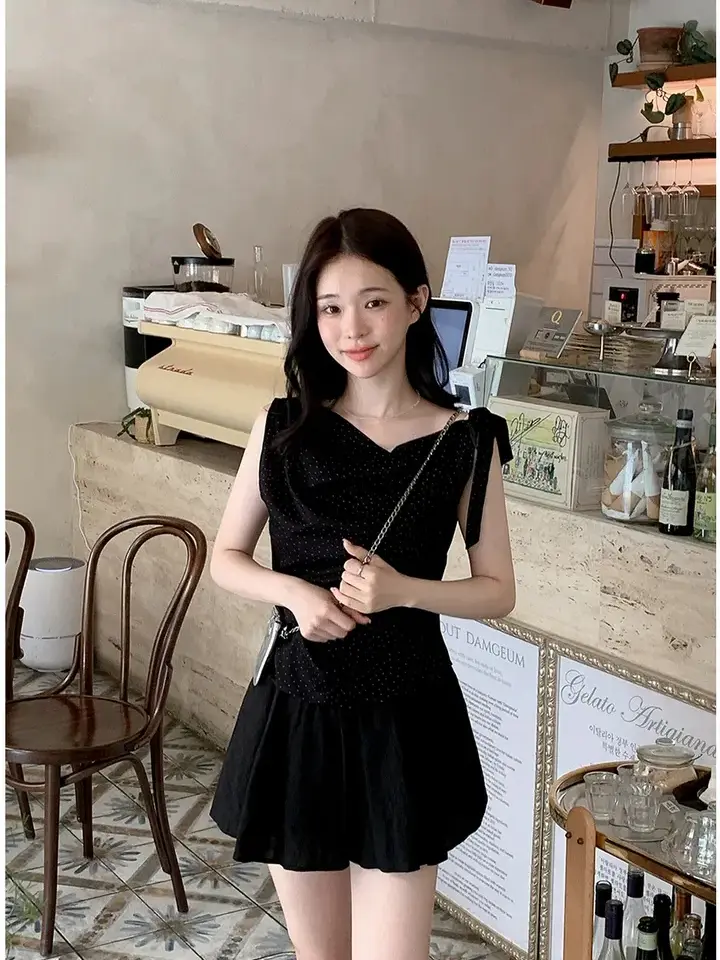 프렌치 감성 원숄더 민소매 상의 상세 이미지 15