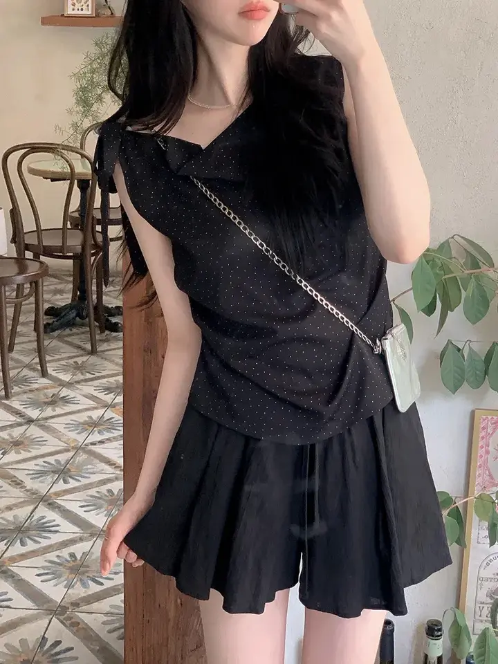 프렌치 감성 원숄더 민소매 상의 상세 이미지 18