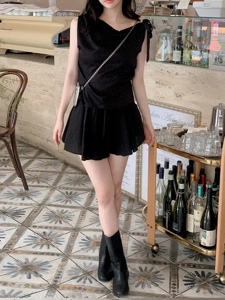 프렌치 감성 원숄더 민소매 상의 상세 이미지 19