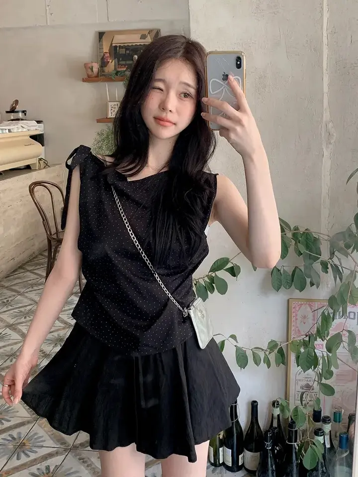 프렌치 감성 원숄더 민소매 상의 상세 이미지 20