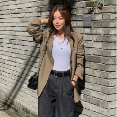 批发ins 韩系春季法式简约高级感V领单排扣<b class='q'>百搭</b>夹克西装外套