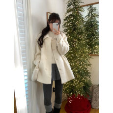 批发chic 韩系冬季温柔<b class='q'>甜美</b>气质高级感赫本时尚百搭中长款毛呢外套