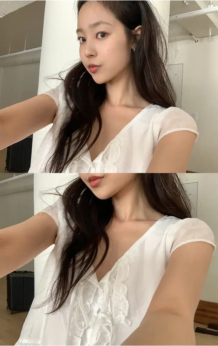 러플 끈 장식 플러터 소매 블라우스 상세 이미지 13