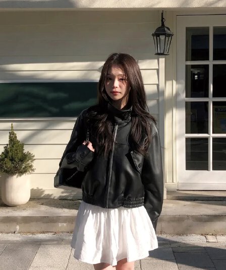 ins 한 부서 가을 겨울 프랑스식 스탠드 칼라 작은 대중 품격 쇼트 스타일 다용도 오토바이 pu 가죽 재킷 재킷 재킷