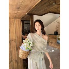 批发2026年夏季<b class='q'>新款</b>晕染荡领短袖T恤女大码胖mm小众设计感假两件上衣