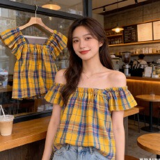 批发2026<b class='q'>不规则</b>荷叶边扎染蝴蝶印花吊带背心女夏挂脖立体花朵上衣