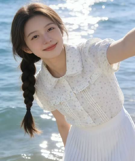 한 부서 베이비 칼라 꽃무늬 반팔 여성 셔츠 2026 여름 새로운 달콤한 스타일 연령 감소 루즈핏 거품 소매 맨위