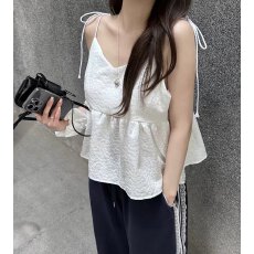 批发吊带背心女2026新款夏季法式气质甜美系带减龄娃娃衫短款纯欲上衣