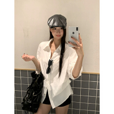 批发红人馆白色衬衫女春季穿搭2026新款法式上衣宽松<b class='q'>设计</b>感高级感衬衣