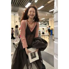 批发时尚设计感网纱<b class='q'>连衣裙</b>韩版ins秋季百搭叠穿吊带裙罩衫