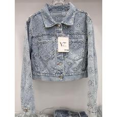 批发2026年春秋新款镂空刺绣牛仔外套