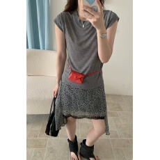 批发实拍 新款莱赛尔飞飞袖T恤女上衣修身显瘦气质百搭短袖休闲上衣女