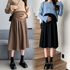 批发现 实拍孕妇半身裙春秋季子中长款百搭显瘦半身裙