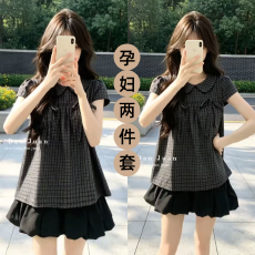 批发2026新款<b class='q'>夏</b>季搭配一整套格纹上衣半身短裙独特巨好看套装