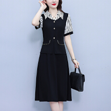 批发2026夏季新款时尚减龄遮肉显瘦气质女人范洋气收腰大码<b class='q'>连衣裙</b>