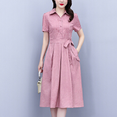 批发阔太太夏季时尚提花连衣裙2026新款中年妈妈气质减龄遮肚显瘦<b class='q'>裙子</b>