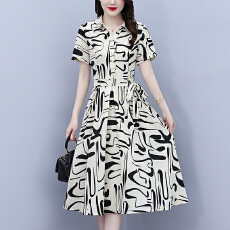 批发真丝桑蚕丝女夏季新款<b class='q'>香云纱</b>高端洋气质大码<b class='q'>连衣裙</b>妈妈印花裙子