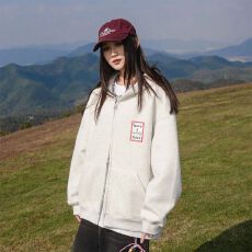 批发oversize卫衣女2025新款春秋季小个子上衣韩系慵懒风连帽开<b class='q'>衫</b>外套