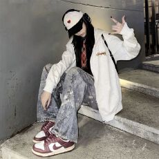 批发oversize卫衣女2025新款春秋季小个子上衣韩系慵懒风连帽开<b class='q'>衫</b>外套