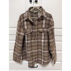 批发秋季设计感撞色复古<b class='q'>格子</b><b class='q'>衬衫</b>百搭宽松300斤大码休闲显瘦减龄上衣