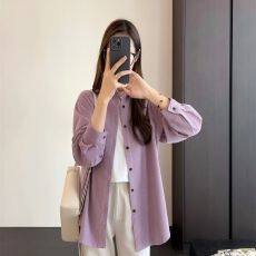 批发气质复古灯芯绒<b class='q'>衬衫</b>女法式叠穿内搭<b class='q'>衬衣</b>外套宽松休闲遮肉<b class='q'>长袖</b>上衣